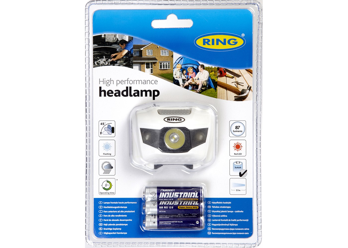 87 Lumens Hashing? RING RT5191 WHITE High Performance LED Head Torch